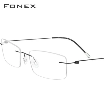 FONEX Titanium Alloy Rimless Glasses Men Prescription Square Eyeglasses Frame Women Myopia Optical Frames 9201
FONEX Titanium Alloy Rimless Glasses Men Prescription Square Eyeglasses Frame Women Myopia Optical Frames 9201