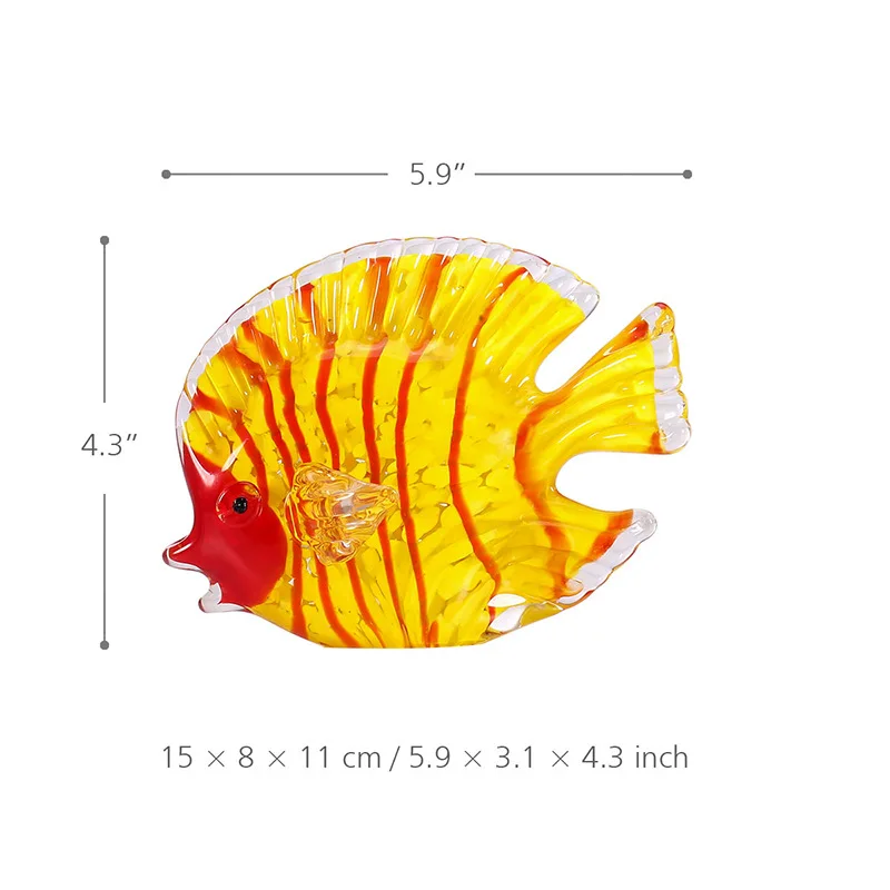 Multicolor Yellow Fish Figurine Ocean Animal Statue Art Sculpture Handblown Glass Craft Home Decoration For Living Room R482
Multicolor Yellow Fish Figurine Ocean Animal Statue Art Sculpture Handblown Glass Craft Home Decoration For Living Room R482