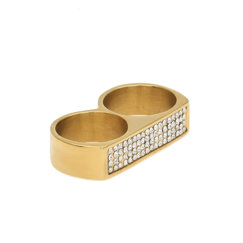 Uwin New Cool Two Finger Rings Hip Hop Full