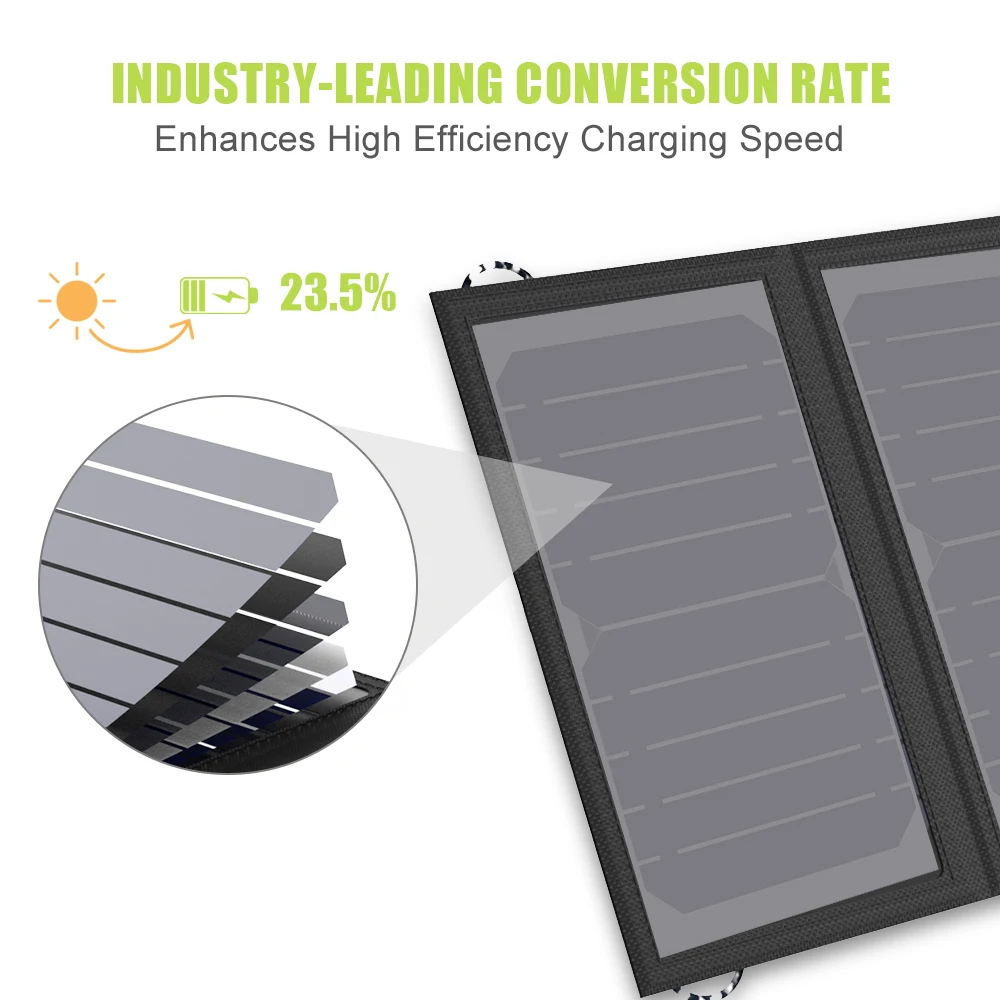 Складное зарядное устройство SunPower для солнечных батарей 10 Вт 5 В USB выход