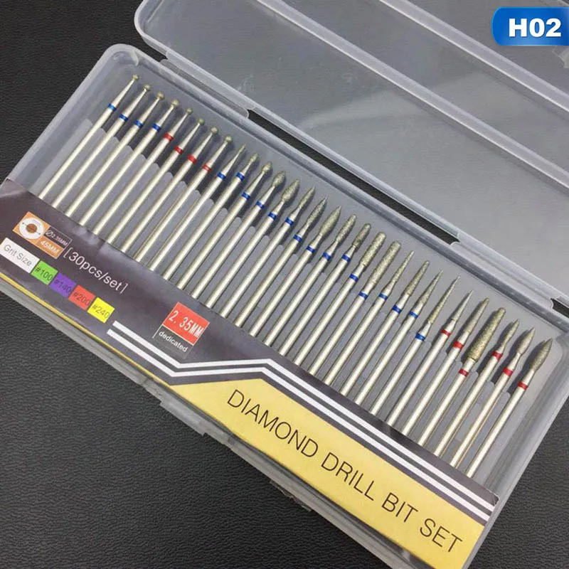 30pc Diamond Nail Drill Bits Set Milling Cutter Rotary Burr Cutter Clean Files for Electric Manicure Machine Accessory
30pc Diamond Nail Drill Bits Set Milling Cutter Rotary Burr Cutter Clean Files for Electric Manicure Machine Accessory
