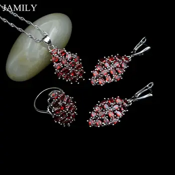 Fashion 925 Silver Jewelry Sets For Women Party Accessories Red Stones Earrings/Pendant/Ring/Necklace Set
Fashion 925 Silver Jewelry Sets For Women Party Accessories Red Stones Earrings/Pendant/Ring/Necklace Set