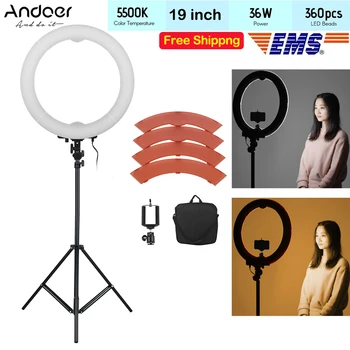 Andoer 19in 36W LED Lamp Ring selfie Video Light photo Photography Studio Fill-in Light LED Beads 5500K Adjustable Brightness
Andoer 19in 36W LED Lamp Ring selfie Video Light photo Photography Studio Fill-in Light LED Beads 5500K Adjustable Brightness