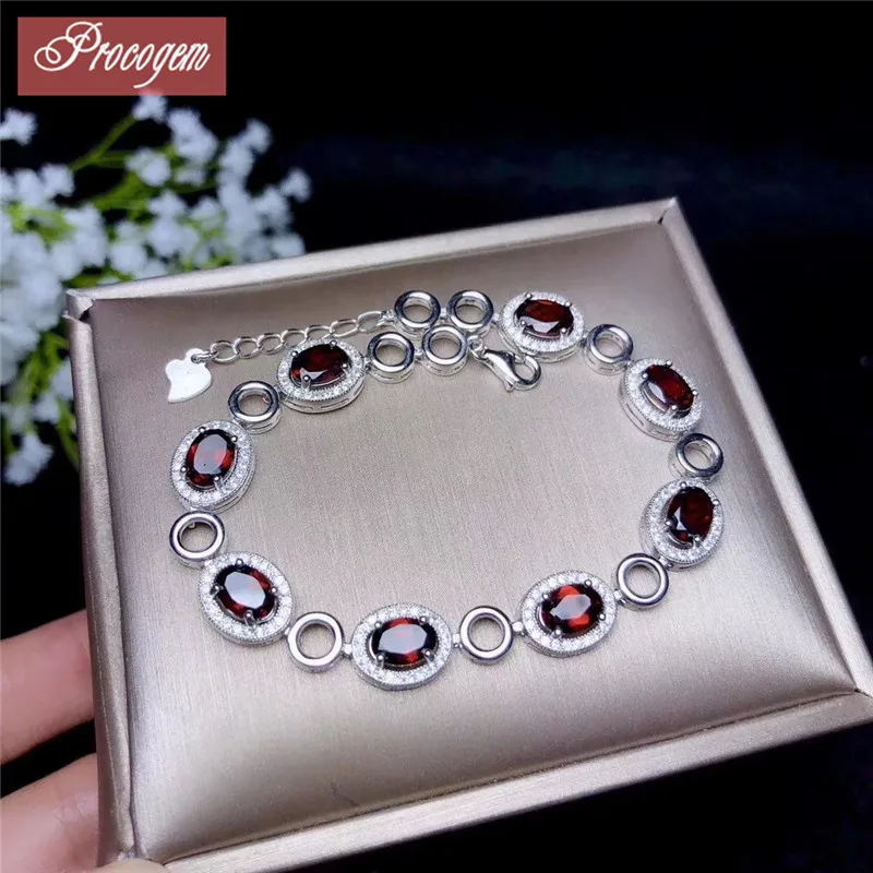 Natural Garnet Tennis Chian Bracelets for Women Party gift 5x7mmx8pcs Genuine Gemstone 925 Sterling silver 18K gold plated #137
Natural Garnet Tennis Chian Bracelets for Women Party gift 5x7mmx8pcs Genuine Gemstone 925 Sterling silver 18K gold plated #137