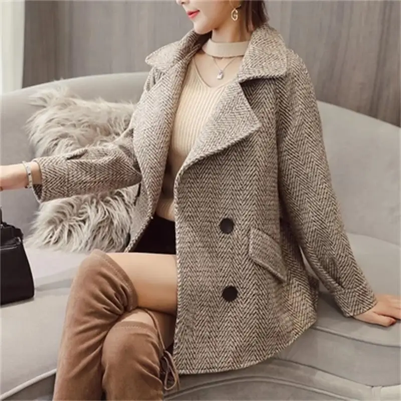 New Plaid Blazers female jacket Plaid woolen coat female new double-breasted wool coat women Blazers
New Plaid Blazers female jacket Plaid woolen coat female new double-breasted wool coat women Blazers