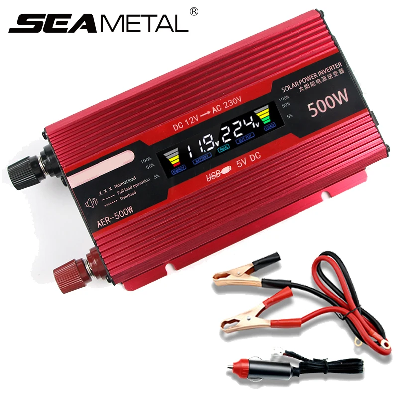 Car Inverter 12V 220V 500W Power Solar USB Inverter LED Display Charger Kit Adapter Cigarette Lighter For Home Auto Electronic
Car Inverter 12V 220V 500W Power Solar USB Inverter LED Display Charger Kit Adapter Cigarette Lighter For Home Auto Electronic