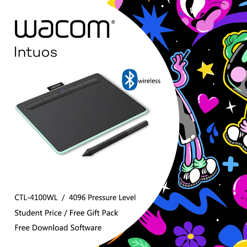 Wacom Intuos CTL-4100WL Wireless Digital Tablet Graphic Drawing Tablets 4096 Pressure Levels+3 Bonus Softwar
Wacom Intuos CTL-4100WL Wireless Digital Tablet Graphic Drawing Tablets 4096 Pressure Levels+3 Bonus Softwar