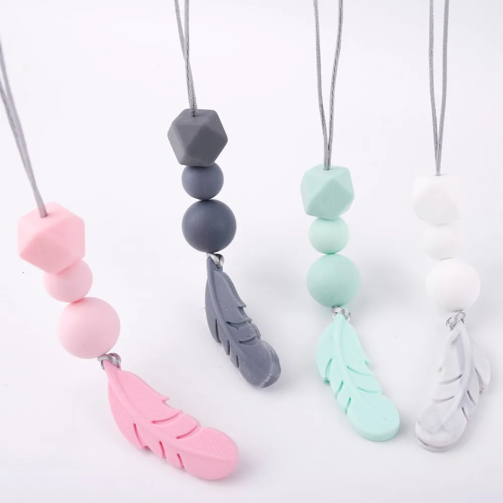 Bite Bites 1pc Silicone Nursing Necklace Baby Teething BPA Free Silicone Beads Feather Baby Care Product Food Grade Baby Teether
Bite Bites 1pc Silicone Nursing Necklace Baby Teething BPA Free Silicone Beads Feather Baby Care Product Food Grade Baby Teether