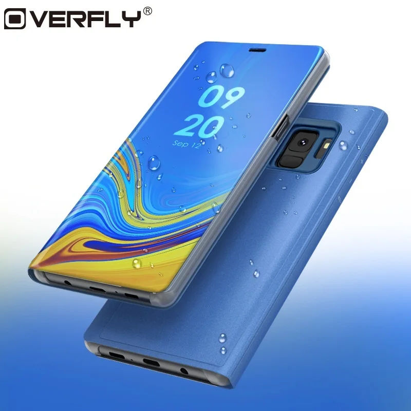 Умный зеркальный чехол для телефона Overfly samsung Galaxy S9 S8 Plus прозрачный флип-чехол с