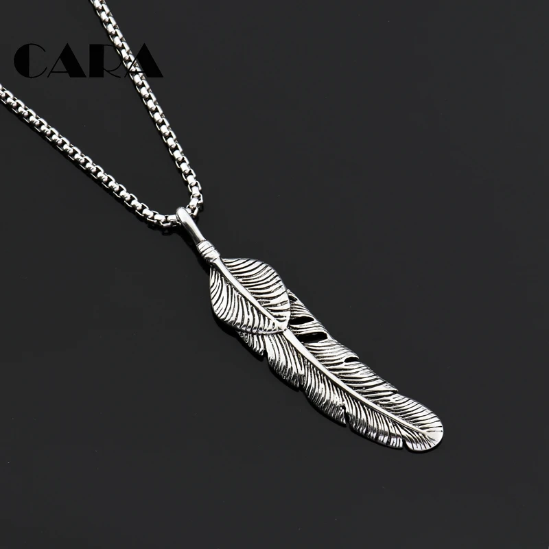 CARA New fashion Jewelry Mens Necklaces 316L Stainless Steel Feather Necklaces & Pendants Jewelry For Men Indian style CAGF0382
CARA New fashion Jewelry Mens Necklaces 316L Stainless Steel Feather Necklaces & Pendants Jewelry For Men Indian style CAGF0382