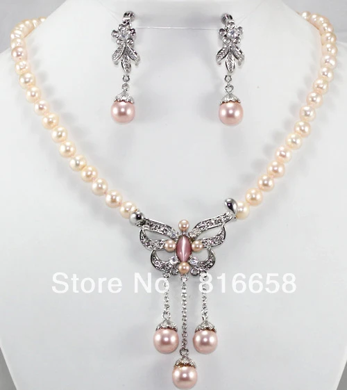 hot Free shipping@@ Gift - natural pink freshwater pearl necklace drop earring set
hot Free shipping@@ Gift - natural pink freshwater pearl necklace drop earring set