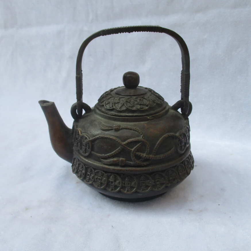 Chinese Antique Tea pot ,Old Copper Handwork Carved Coin Teapot ,Vintage Metal Flagon
Chinese Antique Tea pot ,Old Copper Handwork Carved Coin Teapot ,Vintage Metal Flagon