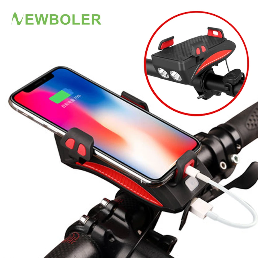 NEWBOLER Bike Light USB Rechargeable Flashlight Phone Holder Bicycle Highlight 2000/4000mAh Power Bank Cycling Horn Led Light
NEWBOLER Bike Light USB Rechargeable Flashlight Phone Holder Bicycle Highlight 2000/4000mAh Power Bank Cycling Horn Led Light