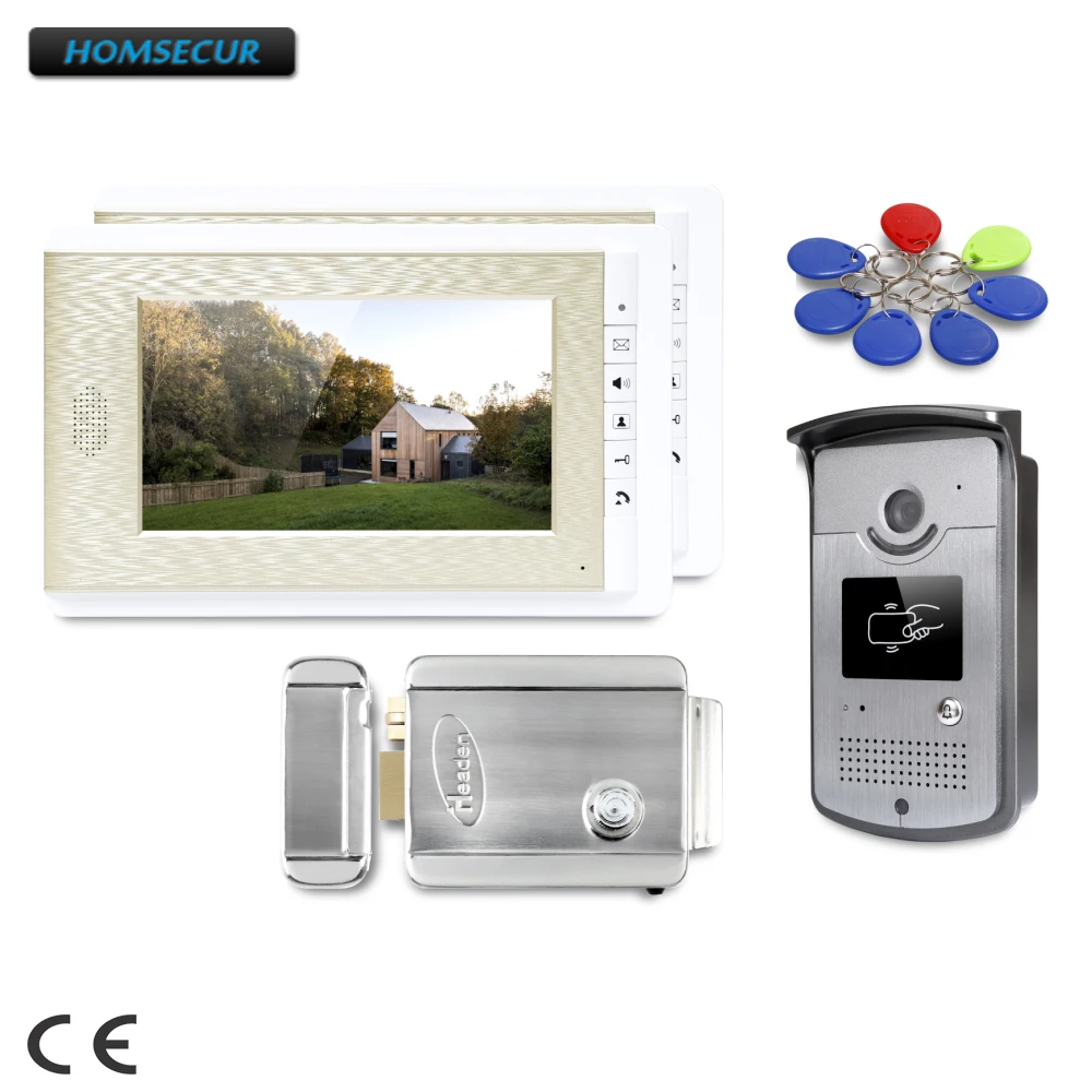 HOMSECUR 7inch Video Door Intercom System Electric Lock with Keys Included for Apartment : XC001+XM708-G
HOMSECUR 7inch Video Door Intercom System Electric Lock with Keys Included for Apartment : XC001+XM708-G