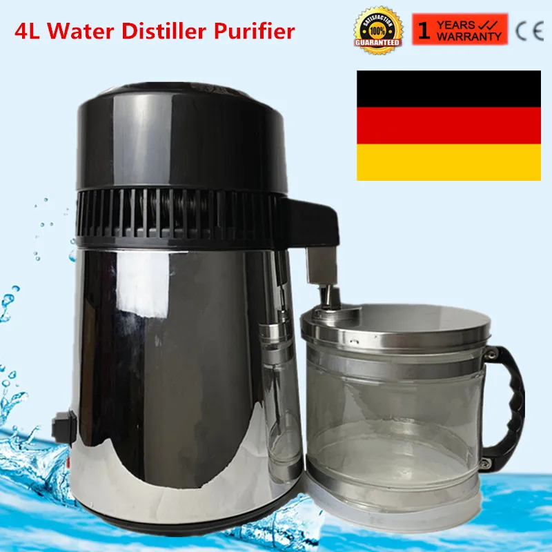 Stainless Steel 4L Household Water Distiller Filter 750W Water Filter Distillation Machine Glass Jar For Home Hospital Lab
Stainless Steel 4L Household Water Distiller Filter 750W Water Filter Distillation Machine Glass Jar For Home Hospital Lab