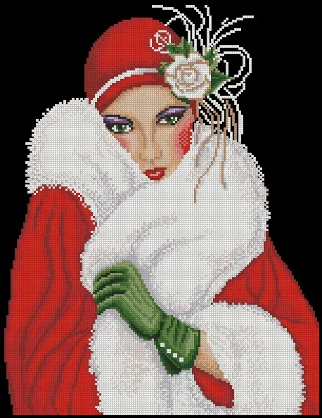 Gold Collection Chic Counted Cross Stitch Kit Retro Christmas Victorian Christmas Lady Girl Woman in Red Coat
Gold Collection Chic Counted Cross Stitch Kit Retro Christmas Victorian Christmas Lady Girl Woman in Red Coat