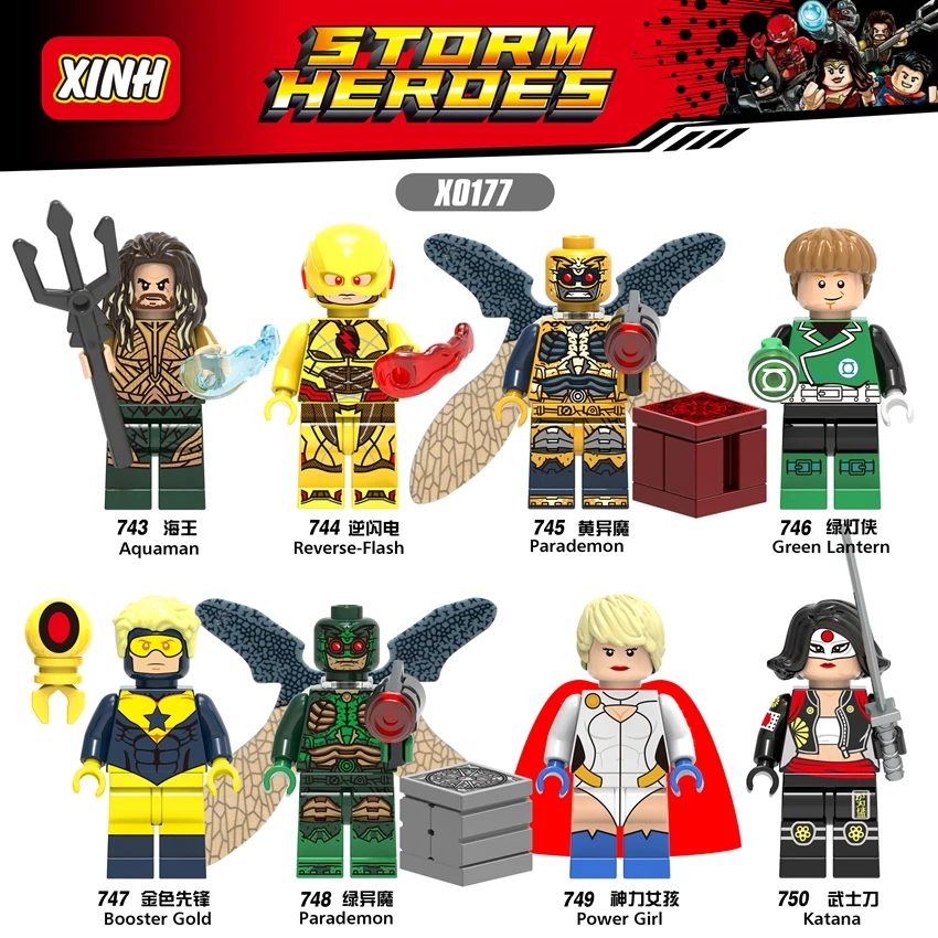 Legoing Marvel DC Super Heroes Legoing figures Aquaman Reverse Flash Parademon Katana Model Building Blocks Toys for Children
Legoing Marvel DC Super Heroes Legoing figures Aquaman Reverse Flash Parademon Katana Model Building Blocks Toys for Children