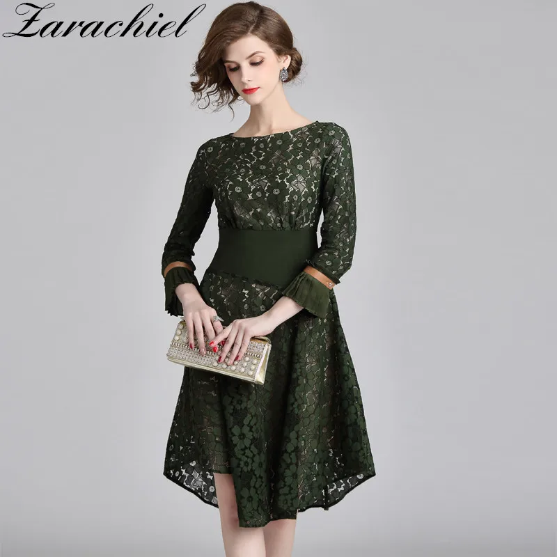 Army Green Lace Fit And Flare Dress Patchwork A Line Elegant Asymmetric Dress Spring Autumn Women Flare Sleeve Party Dresses
Army Green Lace Fit And Flare Dress Patchwork A Line Elegant Asymmetric Dress Spring Autumn Women Flare Sleeve Party Dresses