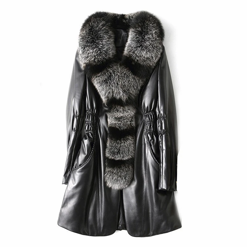 2019 Fox Fur Collar Long Genuine Leather Jacket Sheepskin White Duck Down Coat Women Winter Outwear Goose Feather Parka WJM39
2019 Fox Fur Collar Long Genuine Leather Jacket Sheepskin White Duck Down Coat Women Winter Outwear Goose Feather Parka WJM39