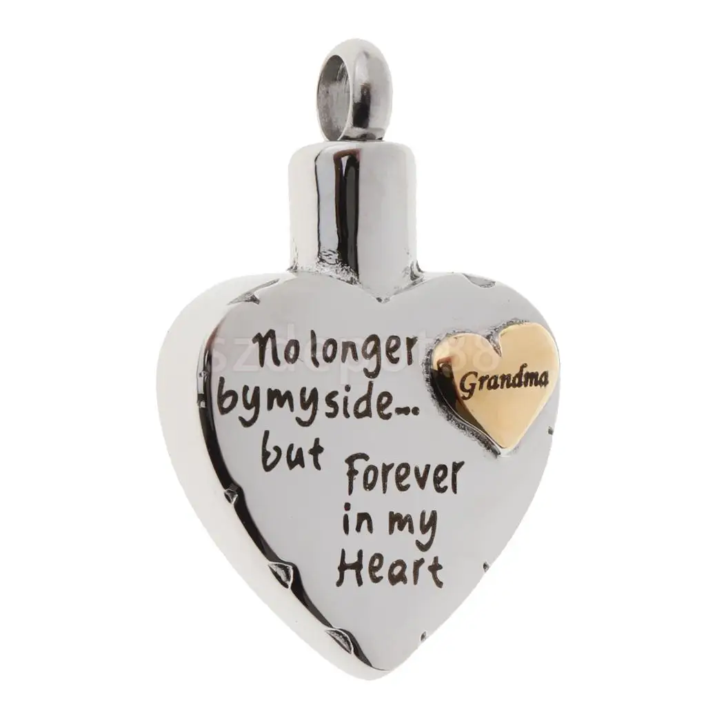 Dad Mom Son Sister Daughter Family Members Love Heart Cremation Urn Stainless Steel Pendant Forever In My Heart