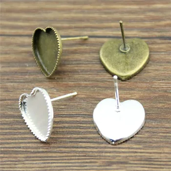20pcs 2 Colors Fit 10/12mm Heart Glass Cabochon Copper Material Sawtooth Edge Earring Studs, Earrings Base/Blank Bezels DIY
20pcs 2 Colors Fit 10/12mm Heart Glass Cabochon Copper Material Sawtooth Edge Earring Studs, Earrings Base/Blank Bezels DIY
