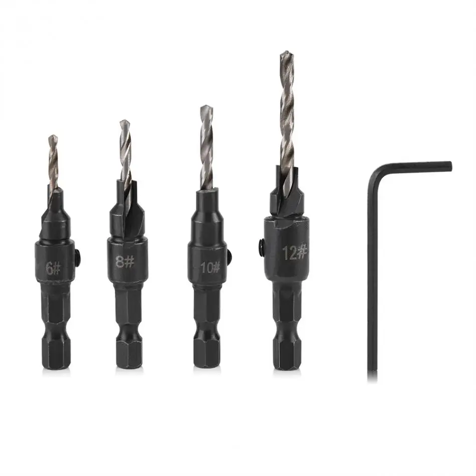 5pcs/set 1/4Inch Hex Shank Drill Bits Wood Drill Countersink Twist Drill Bit With Hex Wrench Woodworking Drilling Hand Tools Set
5pcs/set 1/4Inch Hex Shank Drill Bits Wood Drill Countersink Twist Drill Bit With Hex Wrench Woodworking Drilling Hand Tools Set