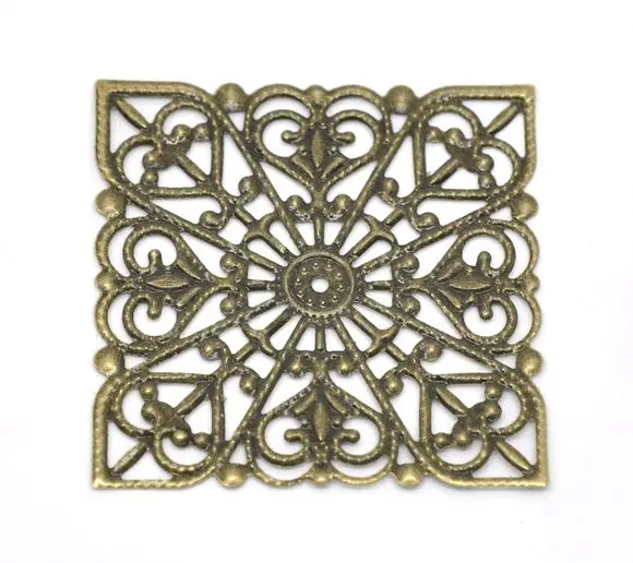 Retail Antique Bronze Filigree Square Wraps Connectors 40x40mm,sold per pack of 50
Retail Antique Bronze Filigree Square Wraps Connectors 40x40mm,sold per pack of 50
