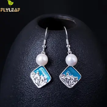 Flyleaf 100% 925 Sterling Silver Natural pearl Blue Drop Glaze Dangle Earrings For Women Chinese Style Lady Party Jewelry
Flyleaf 100% 925 Sterling Silver Natural pearl Blue Drop Glaze Dangle Earrings For Women Chinese Style Lady Party Jewelry