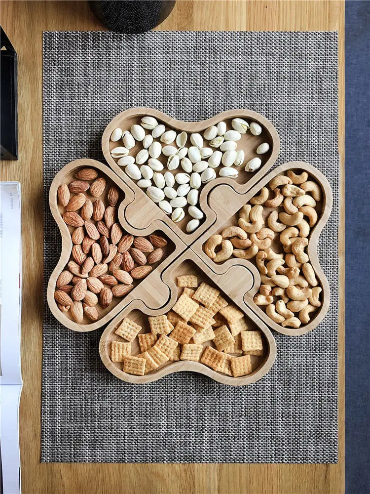 Creative Puzzle Bamboo Snacks Plates Home Use Eco Multi-Function Serving Trays Japan Style Divided Nuts/Desserts Plates
Creative Puzzle Bamboo Snacks Plates Home Use Eco Multi-Function Serving Trays Japan Style Divided Nuts/Desserts Plates