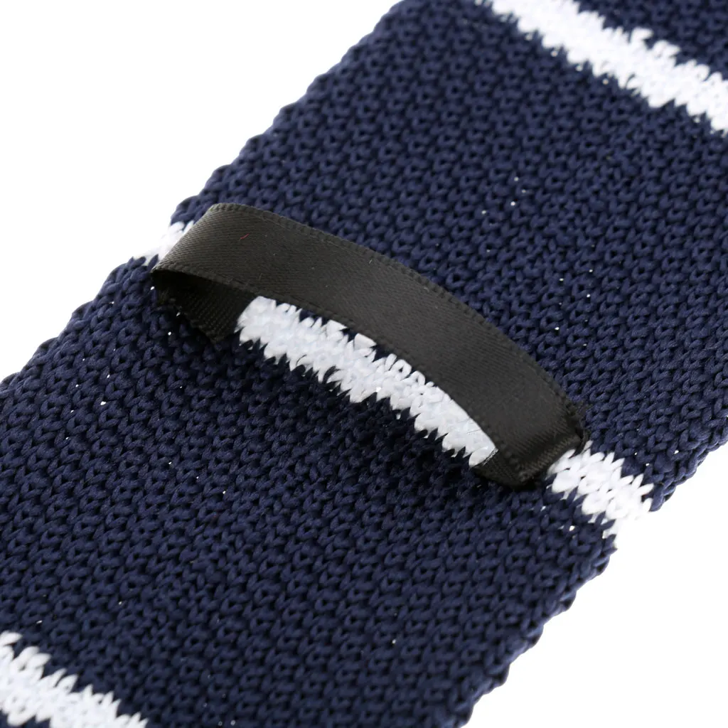 Pack of 2 Pieces Retro Men Wool Knitted Flat Woven Tie Red Blue Wedding Party Necktie