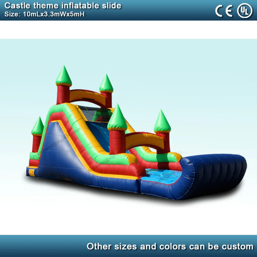 10m castle theme inflatable slide PVC commercial inflatable dry slide for kids and adults inflatable yard birthday party toy with blower