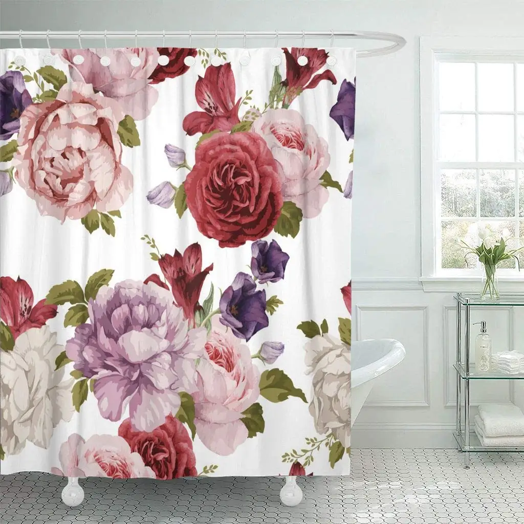 Shower Curtains Bathroom Curtain Colorful Flower Floral Pattern with Roses Watercolor Green Vintage Bloom Botanical Stem bath
Shower Curtains Bathroom Curtain Colorful Flower Floral Pattern with Roses Watercolor Green Vintage Bloom Botanical Stem bath