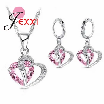 Double Love Heart Crystal Pendant 925 Sterling Silver Jewelry Sets for Women Gilrs Birthday Party Earrings Necklace
Double Love Heart Crystal Pendant 925 Sterling Silver Jewelry Sets for Women Gilrs Birthday Party Earrings Necklace