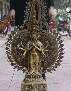 FREE SHIPPING 35" Chinese Bronze Buddhism 1000 Arms Avalokiteshvara Guan Yin Goddess Statue
FREE SHIPPING 35" Chinese Bronze Buddhism 1000 Arms Avalokiteshvara Guan Yin Goddess Statue