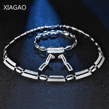 XIAGAO Fashion Luxury Square Crystal Bridal Jewelry Sets Silver Color Bridal Necklace Bracelet Earrings 2017 Wedding Bijouterie
XIAGAO Fashion Luxury Square Crystal Bridal Jewelry Sets Silver Color Bridal Necklace Bracelet Earrings 2017 Wedding Bijouterie