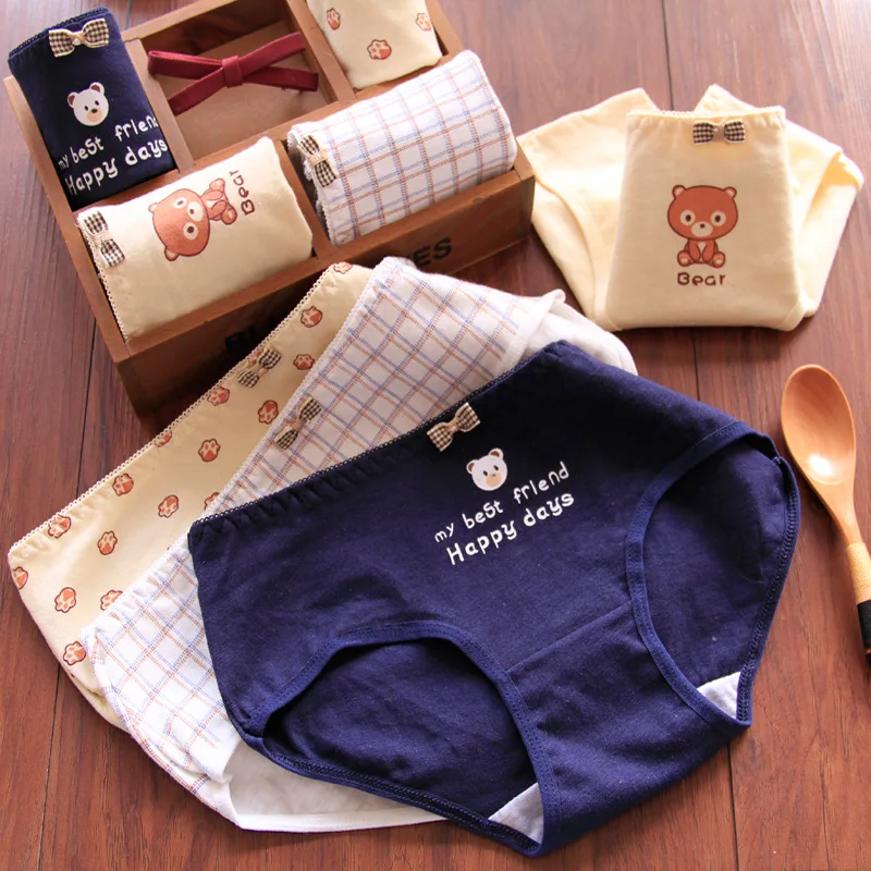 Cute Women Panties Cotton Briefs Little Bear Print Female Underwear Ladies Seamless Panty Lattice Girls Sexy Lingerie Underpants
Cute Women Panties Cotton Briefs Little Bear Print Female Underwear Ladies Seamless Panty Lattice Girls Sexy Lingerie Underpants