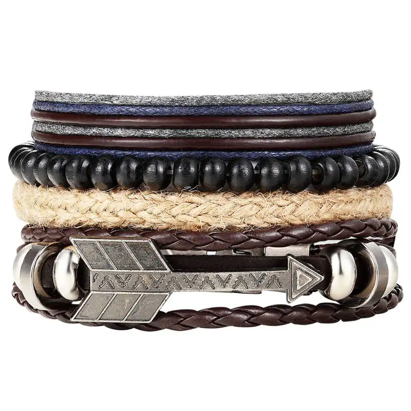 2019 Fashion 1 Set 4pcs Arrow leather bracelet men Bead Bracelets & Bangles Women Masculina Jewelry Girlfriend Gift Pulseiras
2019 Fashion 1 Set 4pcs Arrow leather bracelet men Bead Bracelets & Bangles Women Masculina Jewelry Girlfriend Gift Pulseiras