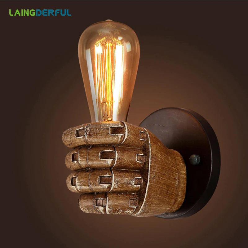 Metal Fist Wall Lamps Industrial Decor Pulley Dining Room Wall Lights E27 Retro Living Room Bedroom Wandlamp Wall Light
Metal Fist Wall Lamps Industrial Decor Pulley Dining Room Wall Lights E27 Retro Living Room Bedroom Wandlamp Wall Light