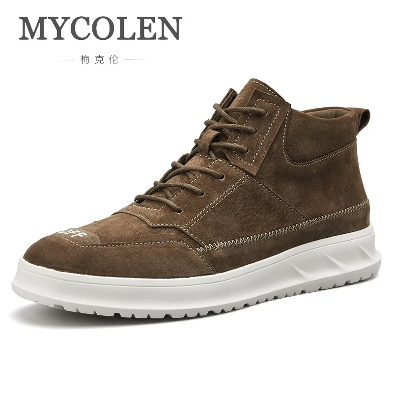 

MYCOLEN Fashion Design Men Casual Shoes Handmade High Top Shoes Male Retro Sneakers Lace-Up Flats Shoes Tenis Masculino Adulto