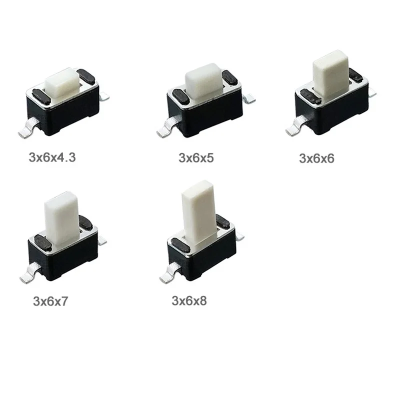100pcs/lot 3*6*4.3/5/6/7/8mm SMD Push Button Switch Tact Switch 3x6 mm Copper Lead Feet Distance 8.3mm
100pcs/lot 3*6*4.3/5/6/7/8mm SMD Push Button Switch Tact Switch 3x6 mm Copper Lead Feet Distance 8.3mm