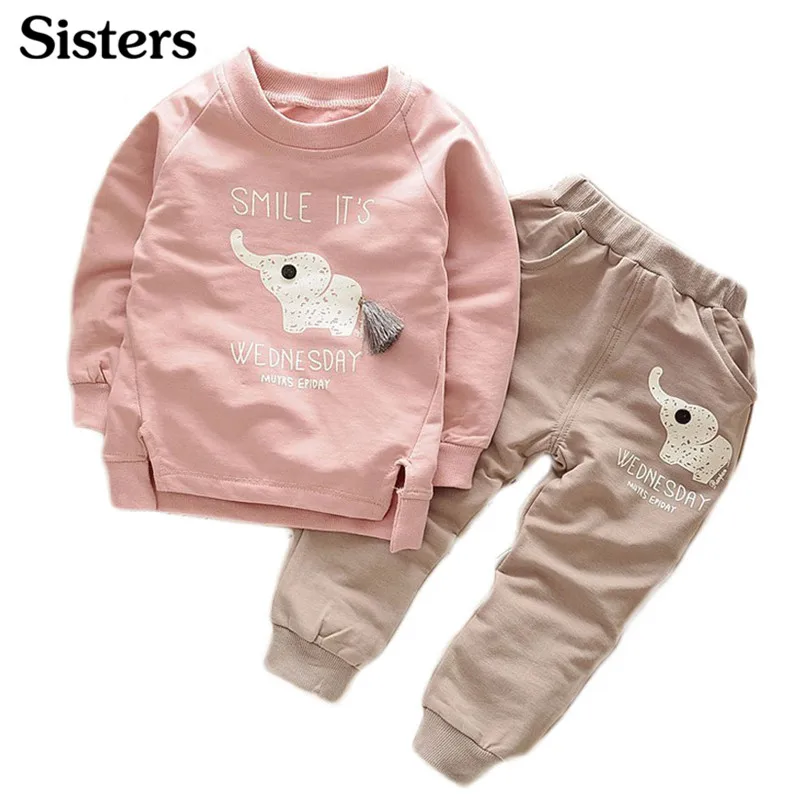 SISRERS Kids Clothes 2017 Autumn Baby Boys Girls Cartoon Elephant Cotton Set Children Clothing Sets Child T-Shirt+Pants Suit
SISRERS Kids Clothes 2017 Autumn Baby Boys Girls Cartoon Elephant Cotton Set Children Clothing Sets Child T-Shirt+Pants Suit
