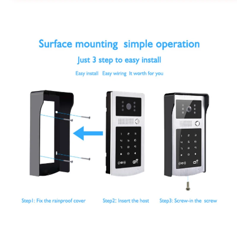 The latest WIFI video doorbell with ISO Android App / RFID and doorbell code keyboard support electric lock automatic door syste
The latest WIFI video doorbell with ISO Android App / RFID and doorbell code keyboard support electric lock automatic door syste