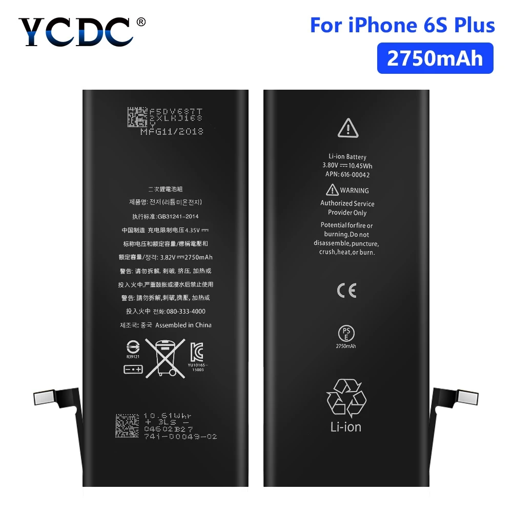 YCDC Lithium Polymer Phone High Quality 3.82V 2750mAh Battery For iPhone 6S Plus 6SPlus Rechargeable Phone Bateria Batteries
YCDC Lithium Polymer Phone High Quality 3.82V 2750mAh Battery For iPhone 6S Plus 6SPlus Rechargeable Phone Bateria Batteries