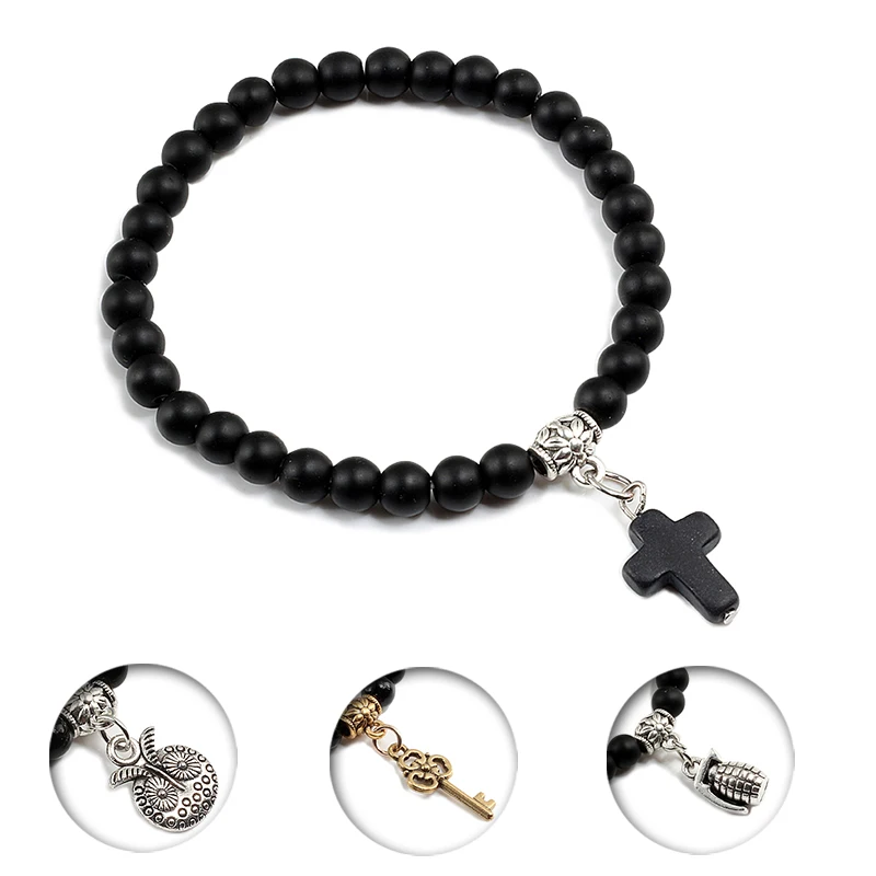 Fashion Women's Bracelet Natural Stone 6mm Beaded Bracelets Sliver Pendant Charm Strand Bangles For Men Jewelry Gifts For Lover
Fashion Women's Bracelet Natural Stone 6mm Beaded Bracelets Sliver Pendant Charm Strand Bangles For Men Jewelry Gifts For Lover