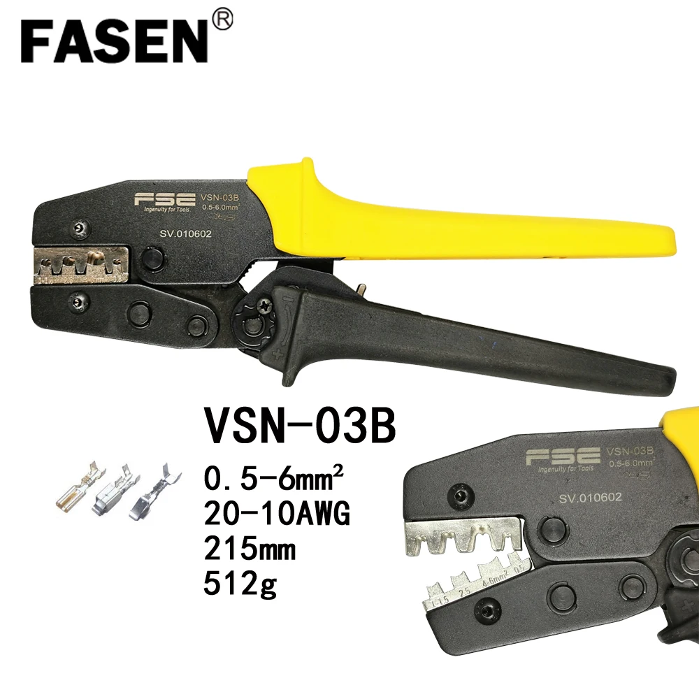 Non-insulated tabs and receptacles crimping tools electrical pliers high precision brand clamp VSN-03B 0.5-6mm2 20-10AWG
Non-insulated tabs and receptacles crimping tools electrical pliers high precision brand clamp VSN-03B 0.5-6mm2 20-10AWG