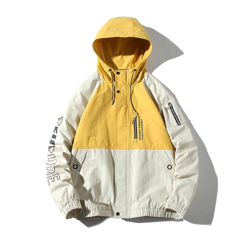 Spring Autumn Men's Jacket Hooded Loose Jacket Men Patchwork Color Streetwear Casual Jackets and Coats Male outwear
Spring Autumn Men's Jacket Hooded Loose Jacket Men Patchwork Color Streetwear Casual Jackets and Coats Male outwear