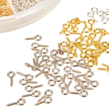 Jewelry Findings Column 1 Box Iron Screw Eye Pin Bail Peg,For Half-drilled Beads, Mixed Color,10x4x1mm & 8x4x1mm
Jewelry Findings Column 1 Box Iron Screw Eye Pin Bail Peg,For Half-drilled Beads, Mixed Color,10x4x1mm & 8x4x1mm