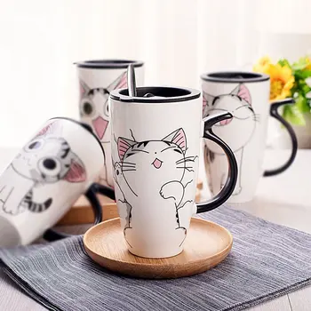 Cute Cat Style Ceramics Coffee Mug with Lid Large 600ml Animal Mugs Creative Drinkware Coffee Tea Cups Unique Gifts Milk Cup
Cute Cat Style Ceramics Coffee Mug with Lid Large 600ml Animal Mugs Creative Drinkware Coffee Tea Cups Unique Gifts Milk Cup