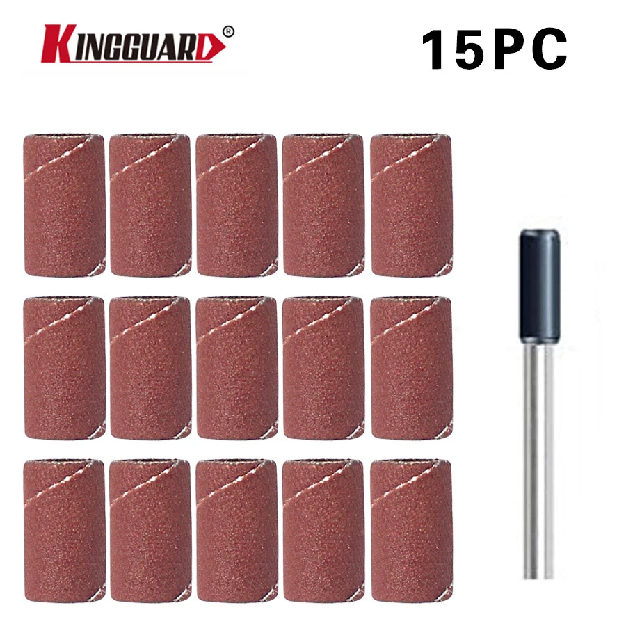 Image KINGGUARD 15 PCS Sanding Band 8.5mm with drum sander dremel accessories Fits for Dremel Rotary Tools dremel
