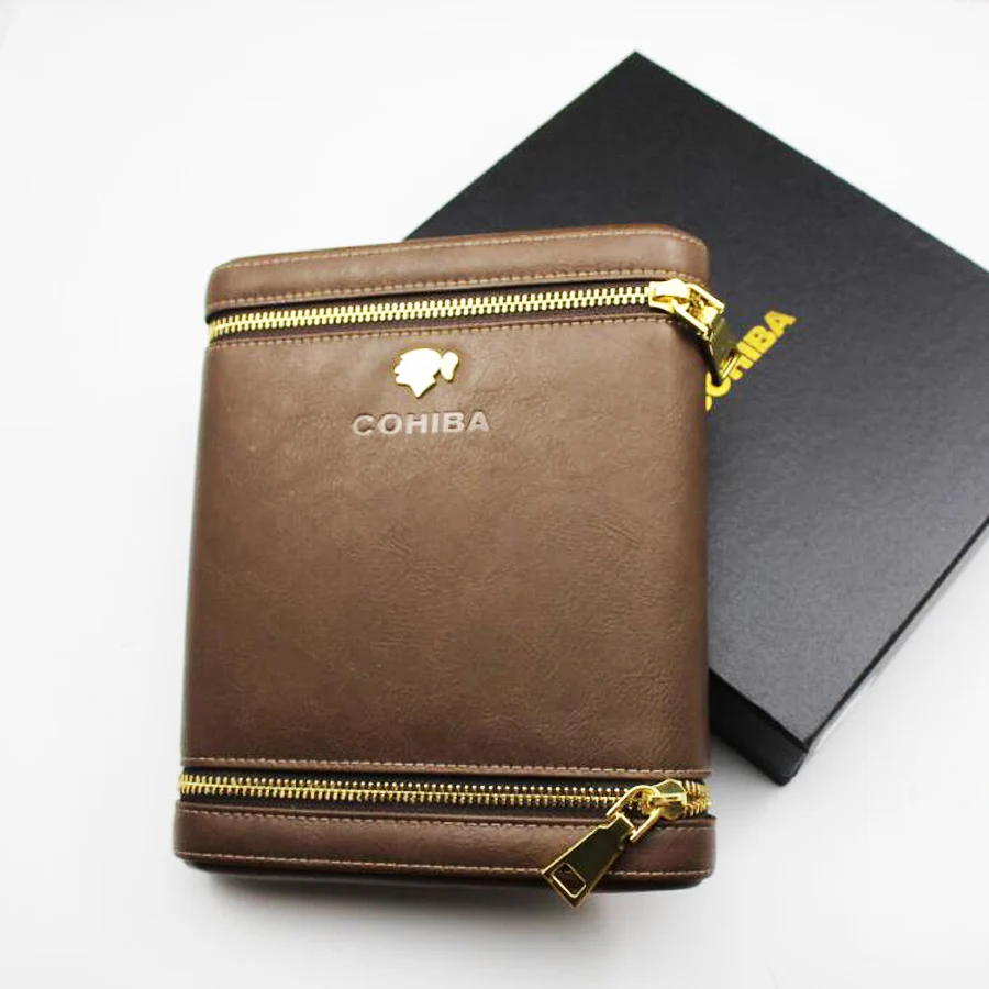 Nice COHIBA Coffee Leather Spanish Cedar Lined Cigar Case Holder Humidor 6 Tube Count Portable Travel Cigar Case Bag & Pouch Box
Nice COHIBA Coffee Leather Spanish Cedar Lined Cigar Case Holder Humidor 6 Tube Count Portable Travel Cigar Case Bag & Pouch Box
